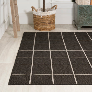 Grid Modern Squares Indoor/outdoor Area Rug